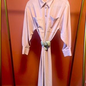 Zara Belted Dusty Pink Shirt Dress